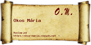 Okos Mária névjegykártya